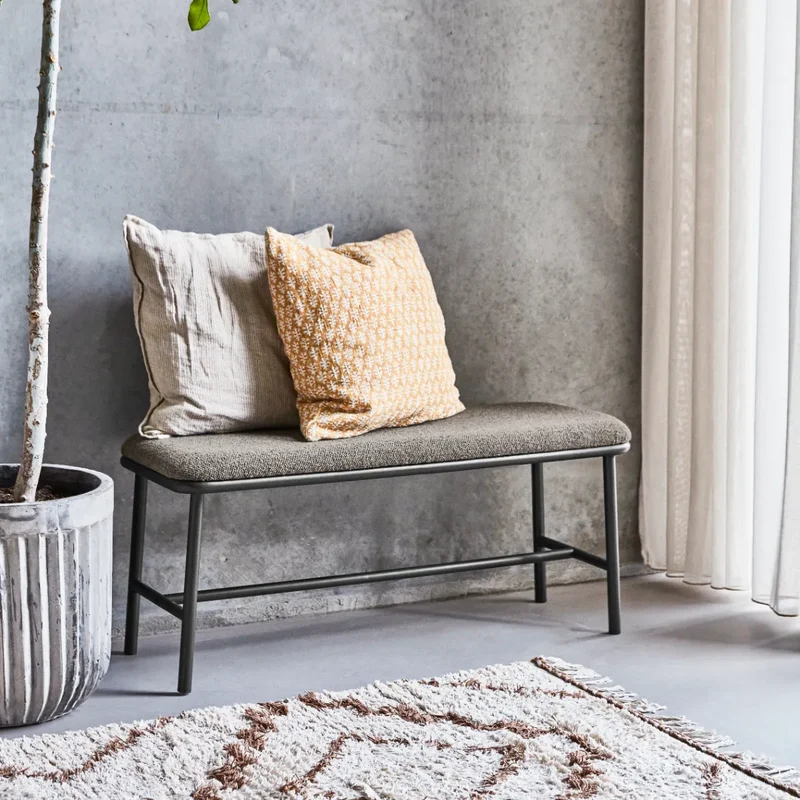 Sitzbank Toda Braun Bouclé 100 cm