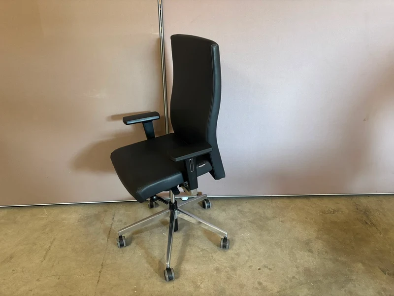 Dauphin Alpha Bürodrehstuhl Schwarz Leder