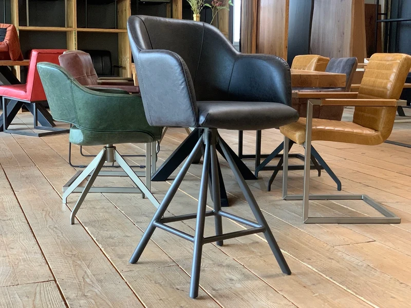 Barhocker Echtleder hochwertig drehbar 197DS