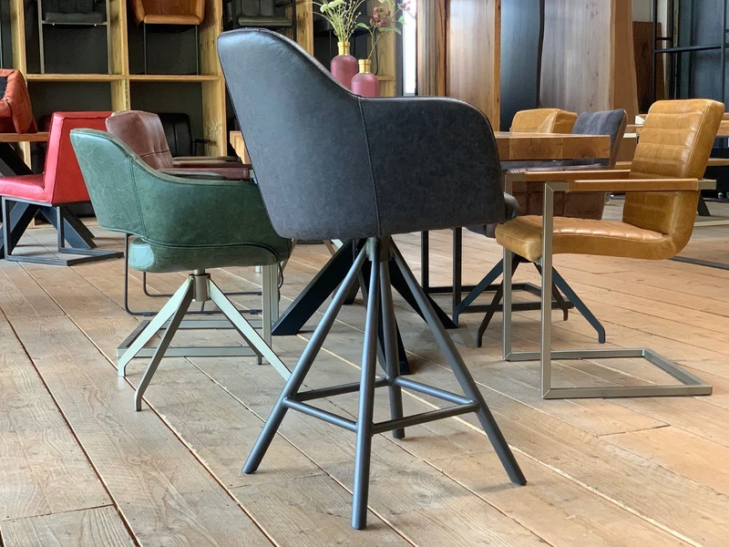 Barhocker Echtleder hochwertig drehbar 197DS