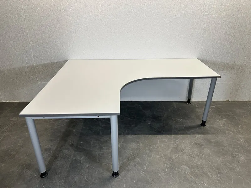 Assmann Manuell Höhenverstellbarer Eckschreibtisch Weiß
