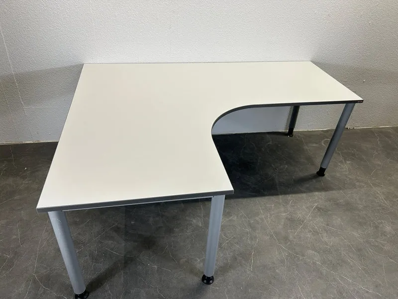 Assmann Manuell Höhenverstellbarer Eckschreibtisch Weiß
