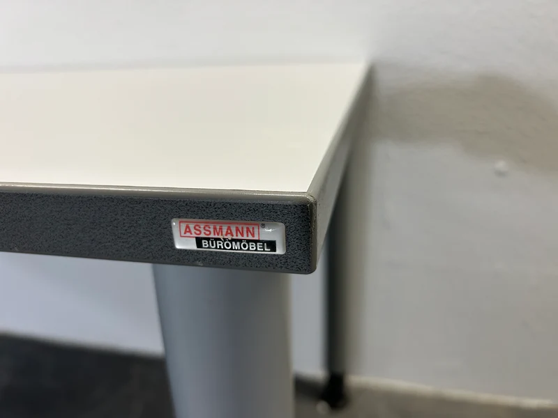 Assmann Manuell Höhenverstellbarer Eckschreibtisch Weiß