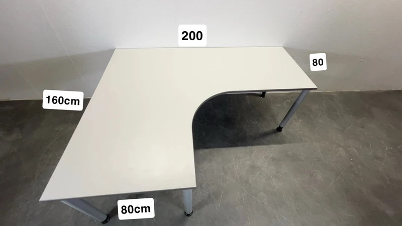 Assmann Manuell Höhenverstellbarer Eckschreibtisch Weiß