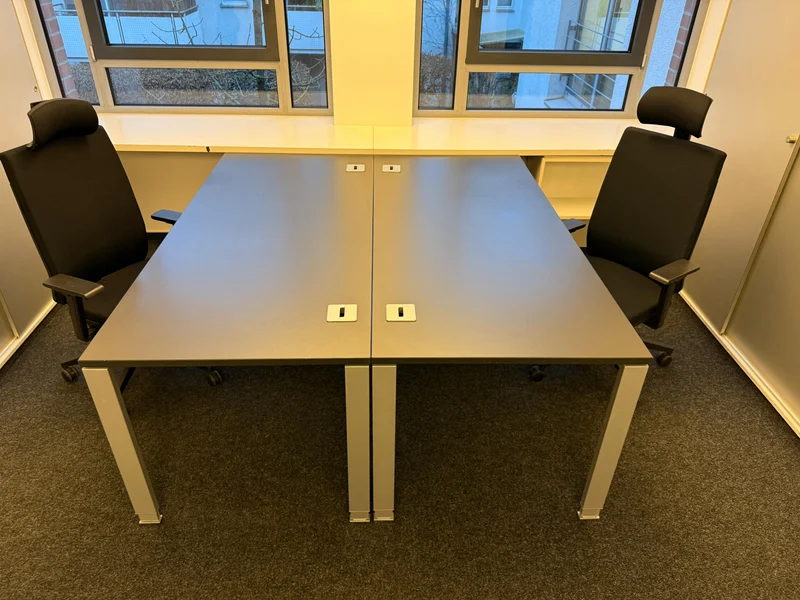 Wini manuell höhenverstellbarer Schreibtisch Anthrazit