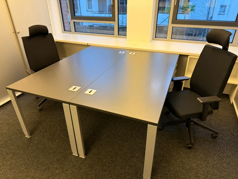 Wini manuell höhenverstellbarer Schreibtisch Anthrazit