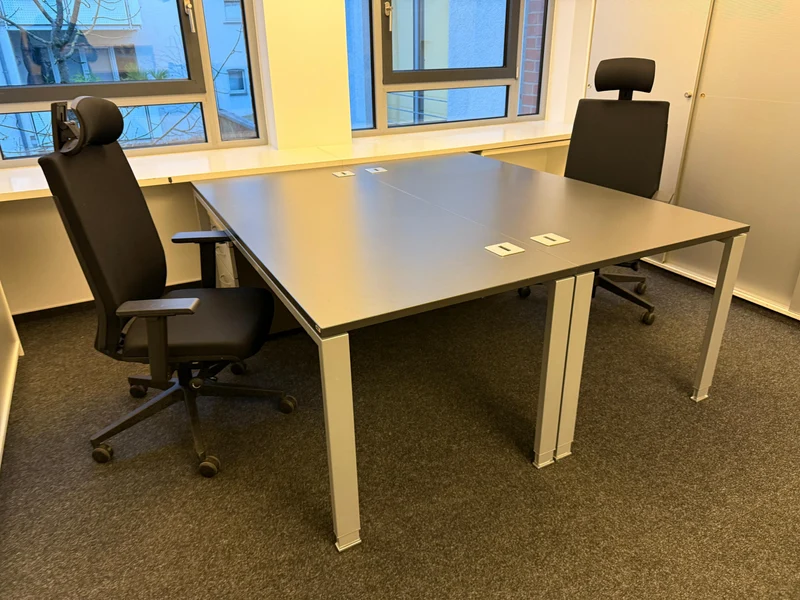 Wini manuell höhenverstellbarer Schreibtisch Anthrazit