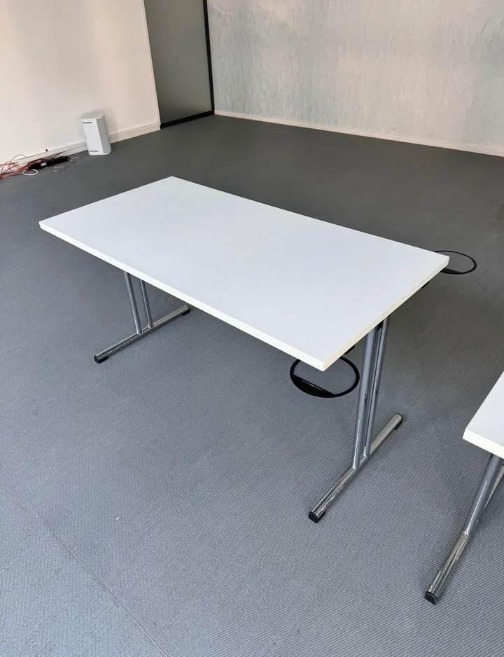 Klapptische Weiß / Chrom