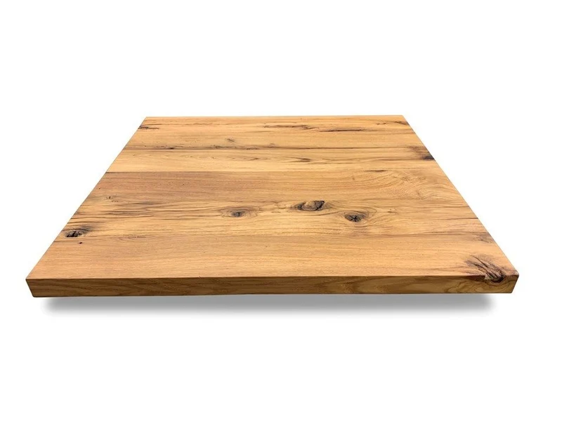 Quadratische Tischplatte Altholz Eiche 6 cm