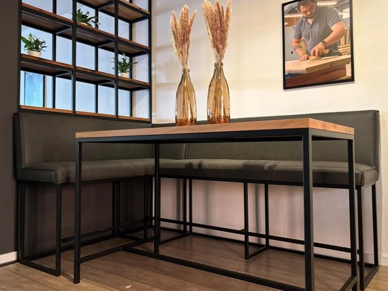 Hohe Eckbank Leder für Stehtisch oder Bartisch BL114