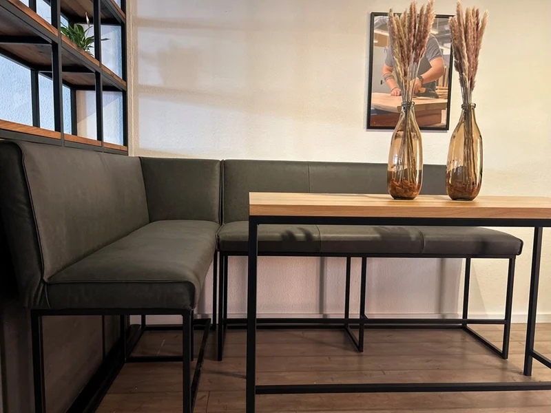 Hohe Eckbank Leder für Stehtisch oder Bartisch BL114