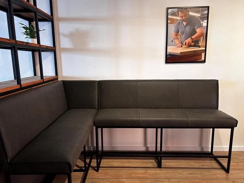 Hohe Eckbank Leder für Stehtisch oder Bartisch BL114