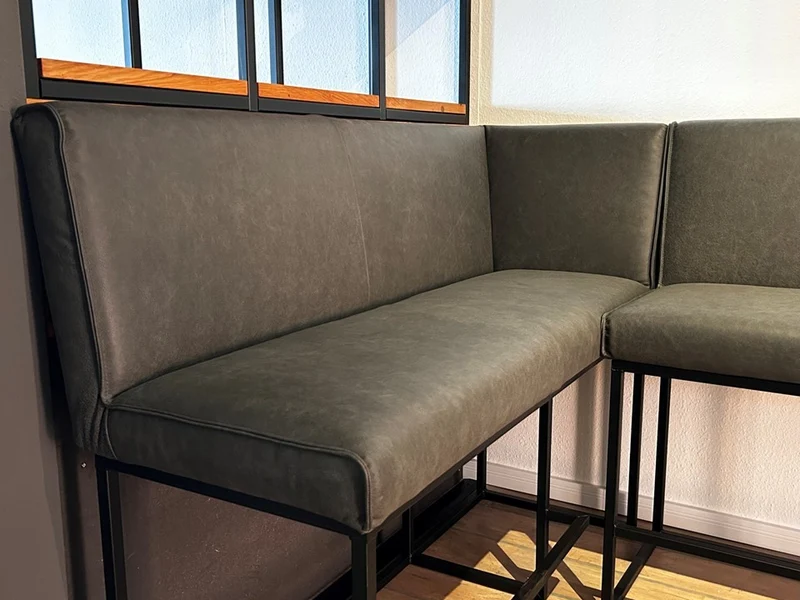 Hohe Eckbank Leder für Stehtisch oder Bartisch BL114