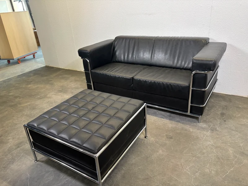 Ledercouch Schwarz
