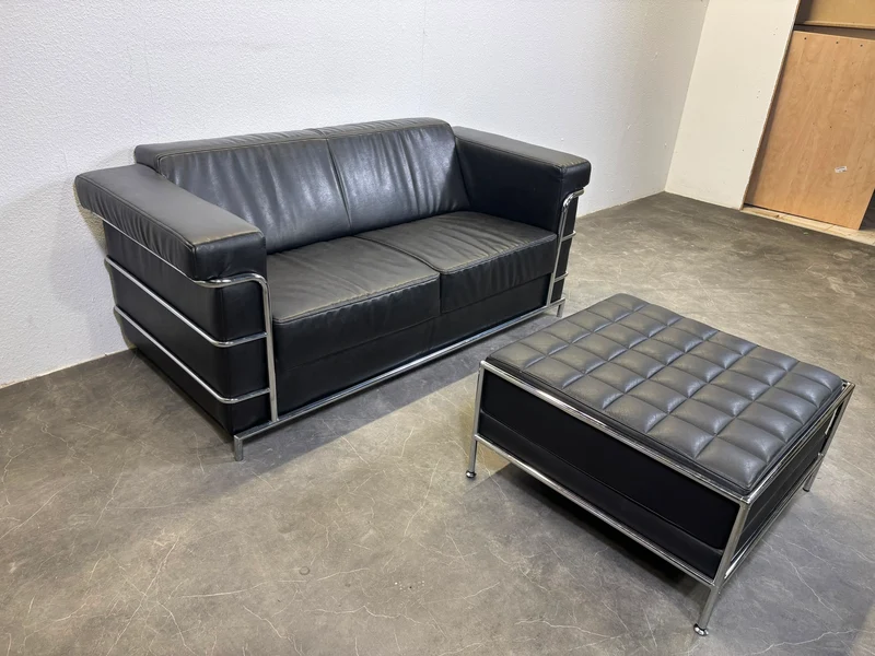 Ledercouch Schwarz