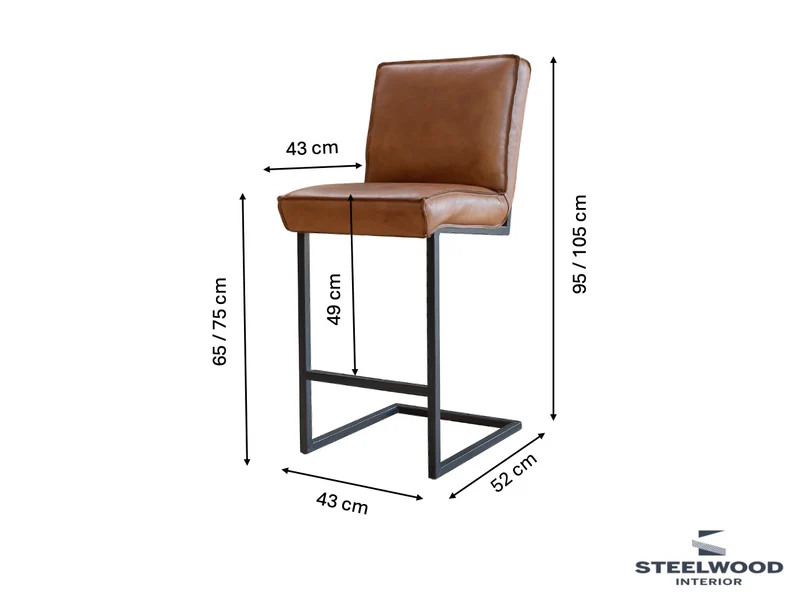 Barstuhl Leder Industrial 103NA