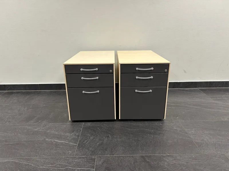 Rollcontainer Ahorn / Anthrazit