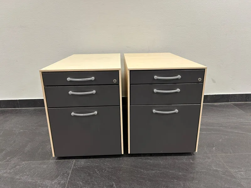 Rollcontainer Ahorn / Anthrazit