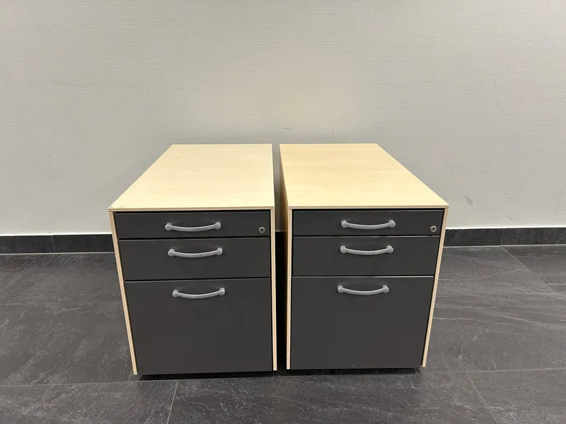 Rollcontainer Ahorn / Anthrazit