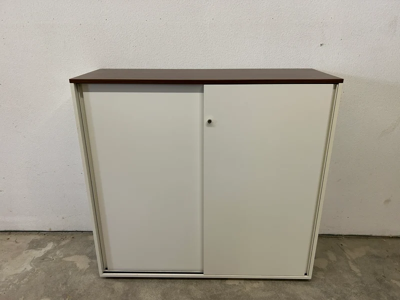 Sideboard Weiß / Nussbaum 3 OH
