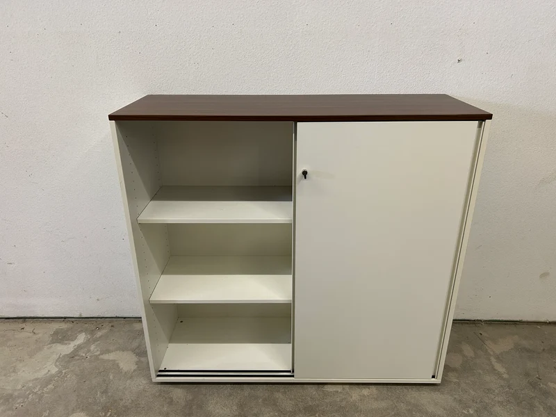 Sideboard Weiß / Nussbaum 3 OH