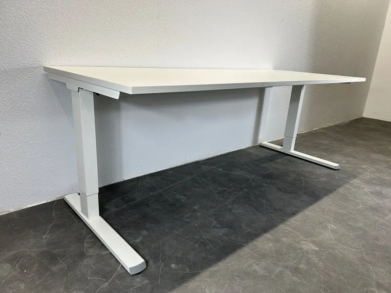 Haworth Manuell Höhenverstellbarer Schreibtisch Weiß