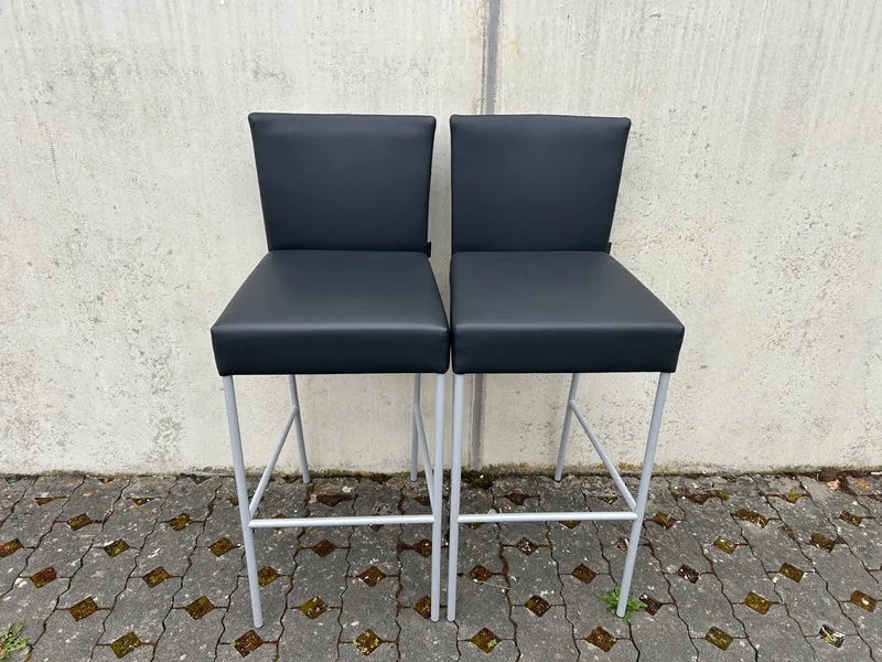 Barhocker Leder Schwarz