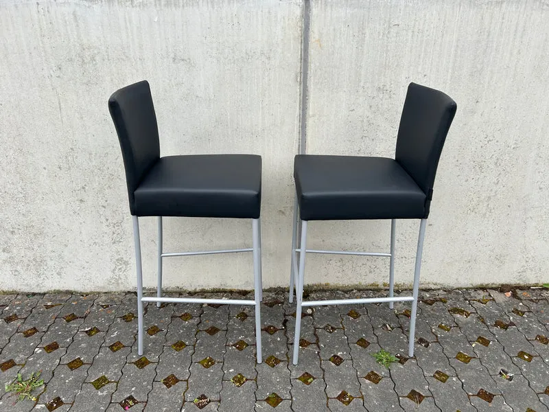 Barhocker Leder Schwarz