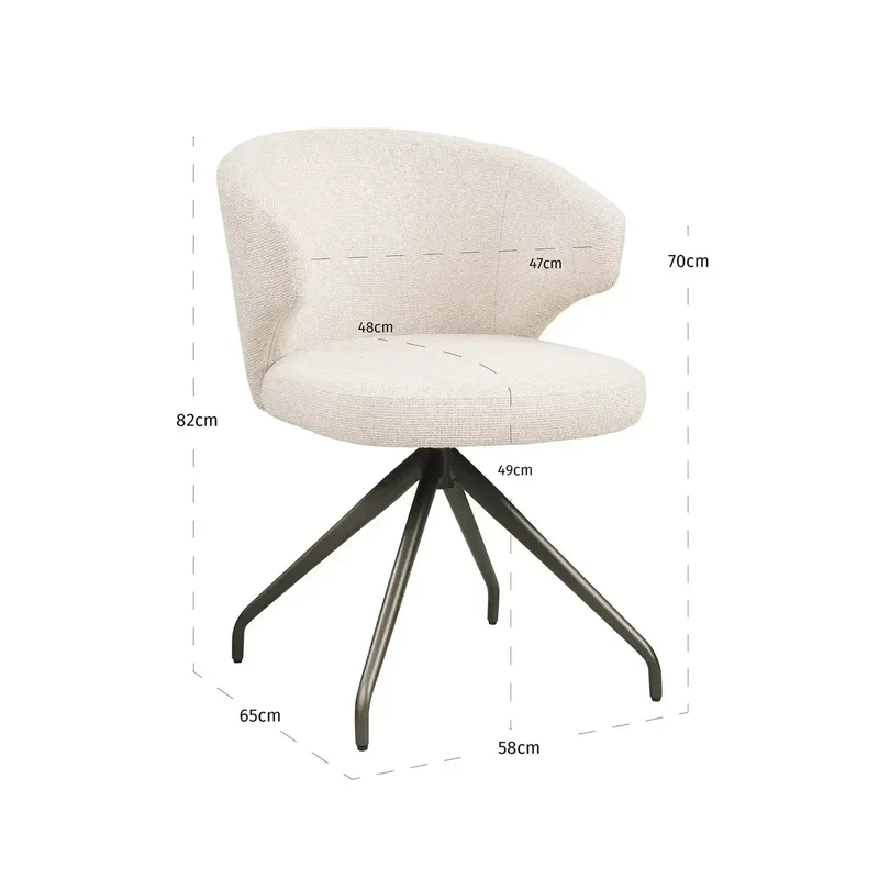 Richmond Interiors Esszimmerstuhl Milly biscotti swivel
