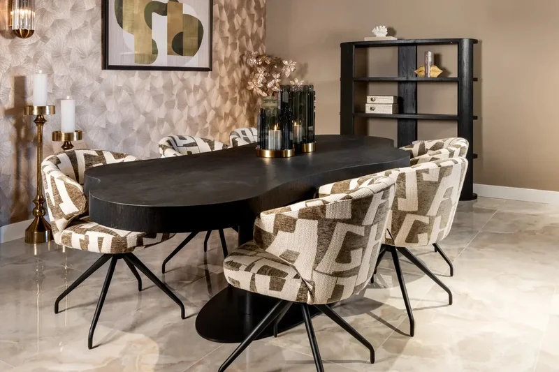 Richmond Interiors Esszimmerstuhl Milly biscotti swivel