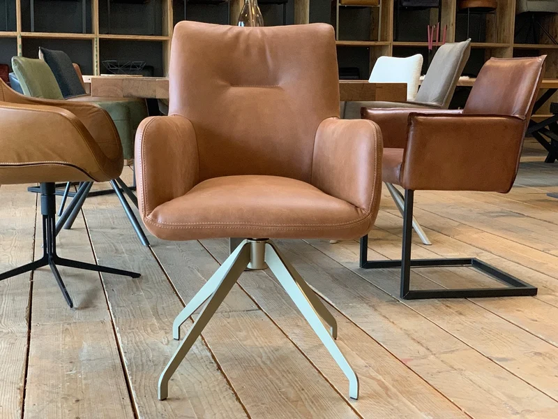 Esszimmerstuhl drehbar Leder BLHR95DF