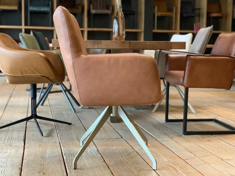 Esszimmerstuhl drehbar Leder BLHR95DF