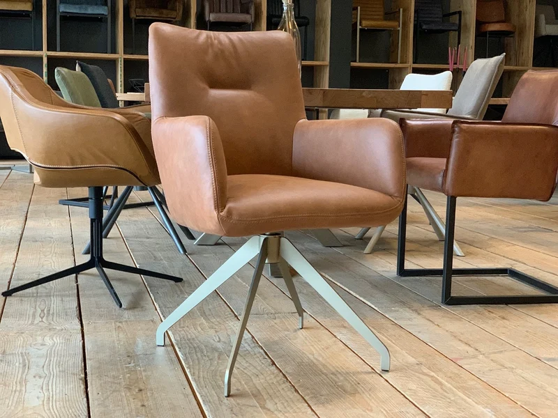 Esszimmerstuhl drehbar Leder BLHR95DF