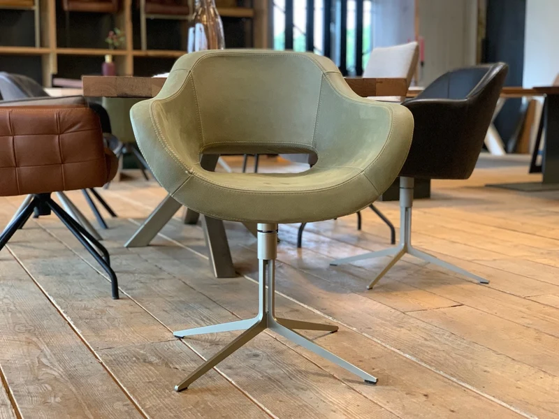 Designer Esszimmerstuhl drehbar Leder BL182G