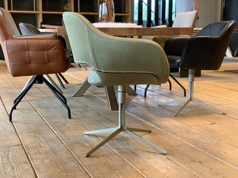 Designer Esszimmerstuhl drehbar Leder BL182G