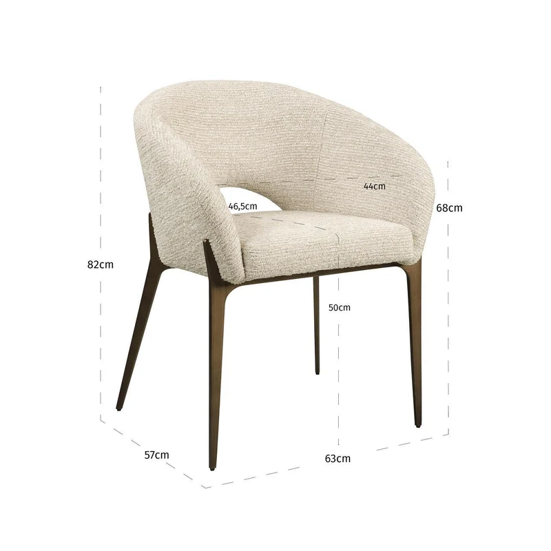 Richmond Interiors Esszimmerstuhl Kenzi natural linear fire retardant