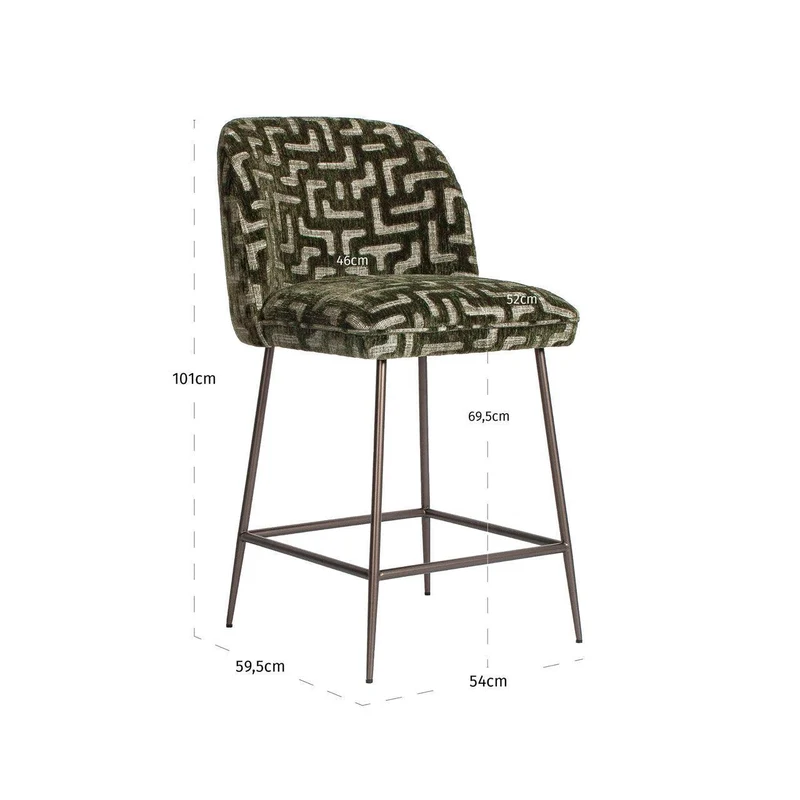 Richmond Interiors Thekenstuhl Pullitzer moss labyrinth