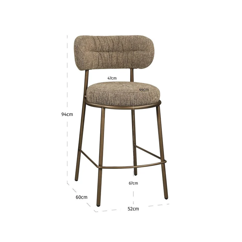 Richmond Interiors Thekenstuhl Encanto brown tweed
