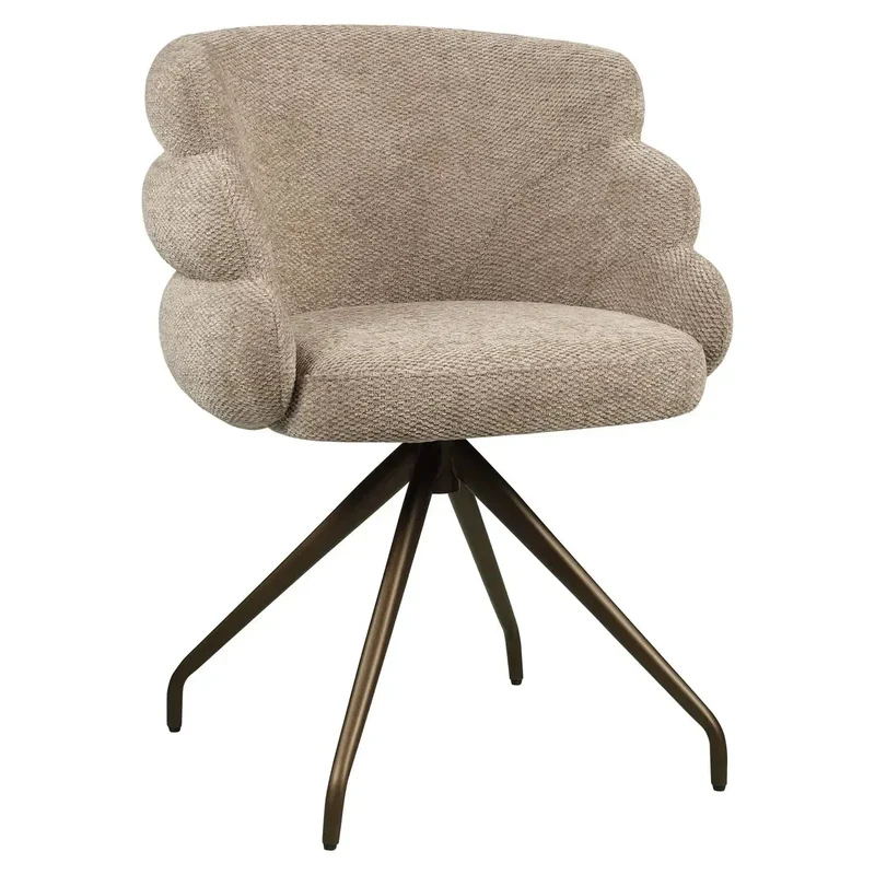 Richmond Interiors Esszimmerstuhl Kayla mocca boldweave swivel
