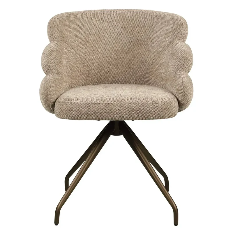 Richmond Interiors Esszimmerstuhl Kayla mocca boldweave swivel