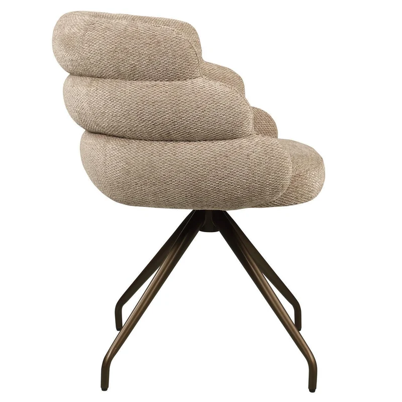 Richmond Interiors Esszimmerstuhl Kayla mocca boldweave swivel