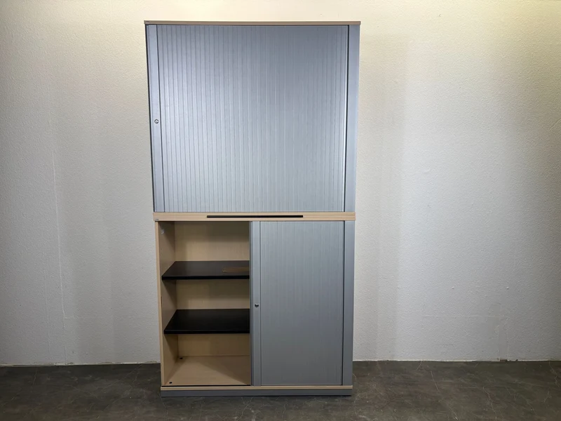 Sedus Sideboard Rollladenschrank Ahorn / Silber 3/6OH