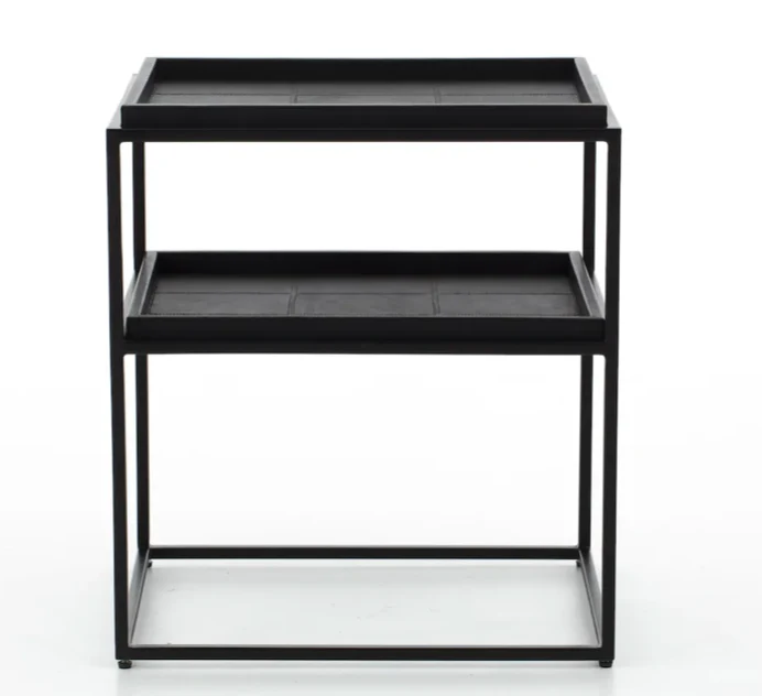 Flamant Beistelltisch WILLIA, Metall und Leder