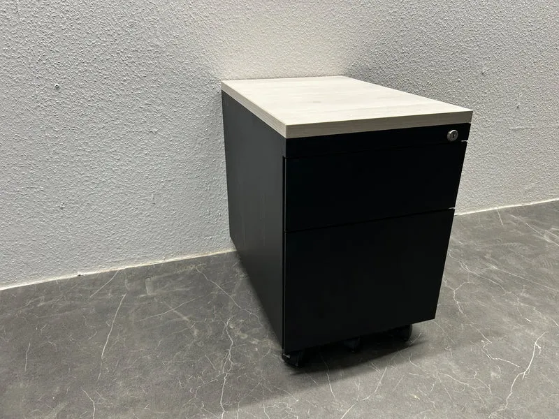 Rollcontainer Akazie / Schwarz