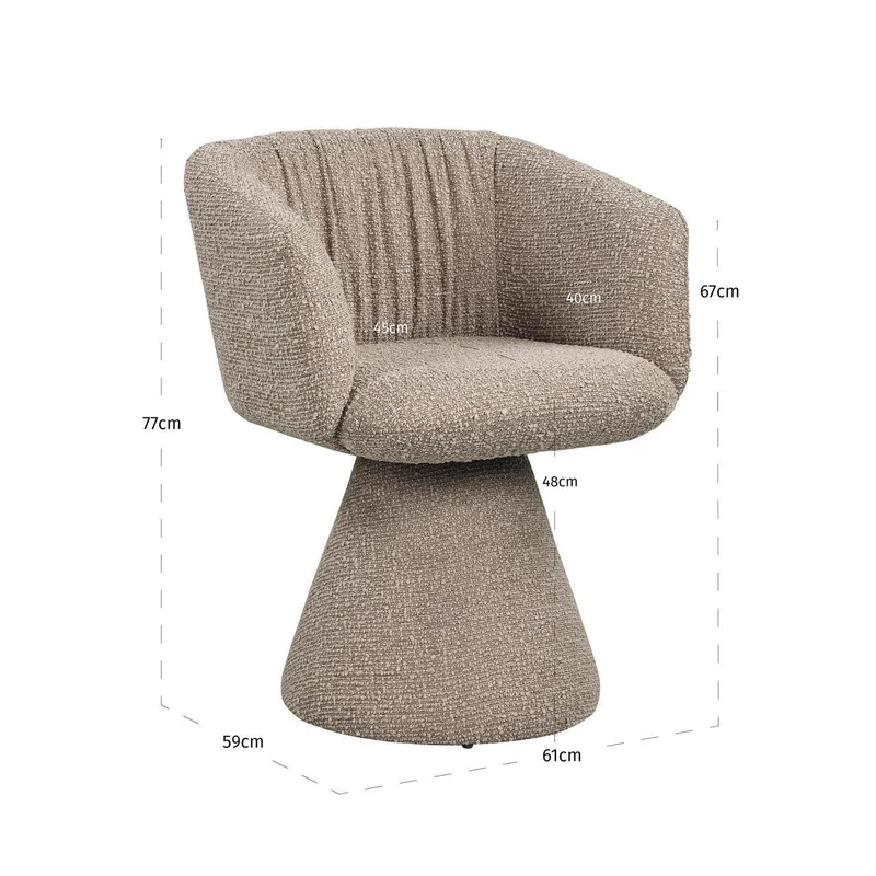 Richmond Interiors Esszimmerstuhl Madeline mocca chunky swivel