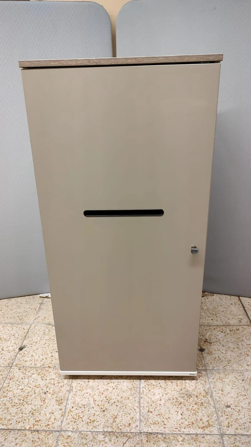 Bene Aktenschrank Weiß / Taupe