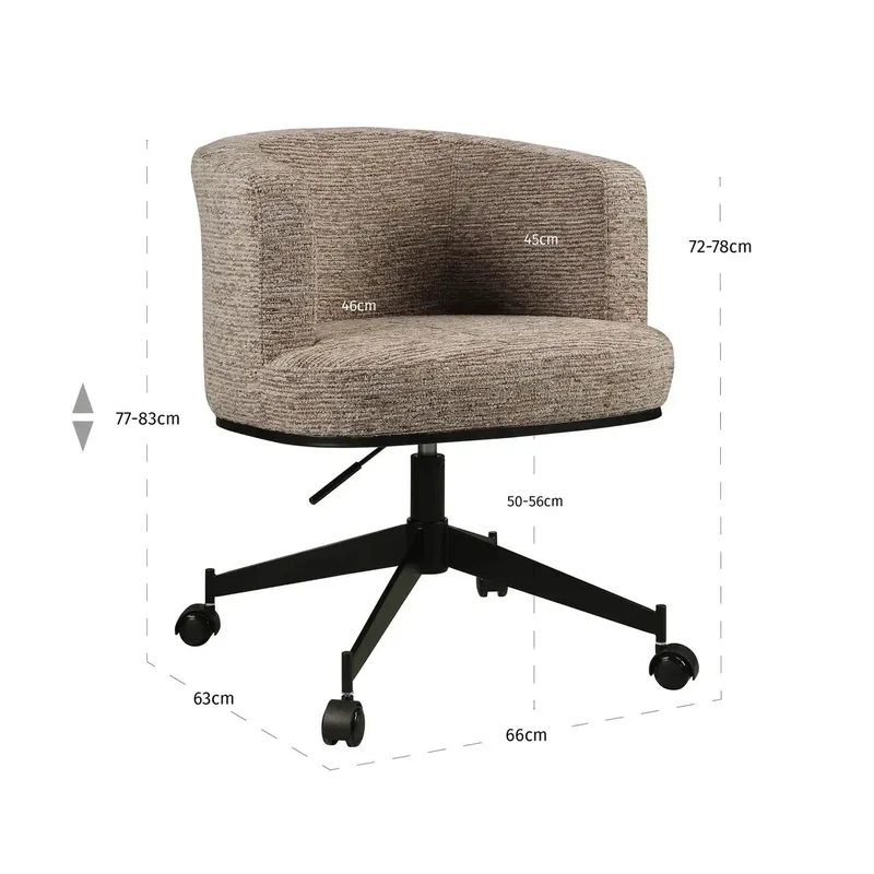 Richmond Interiors Esszimmerstuhl Rochenne mocca linear swivel on wheels