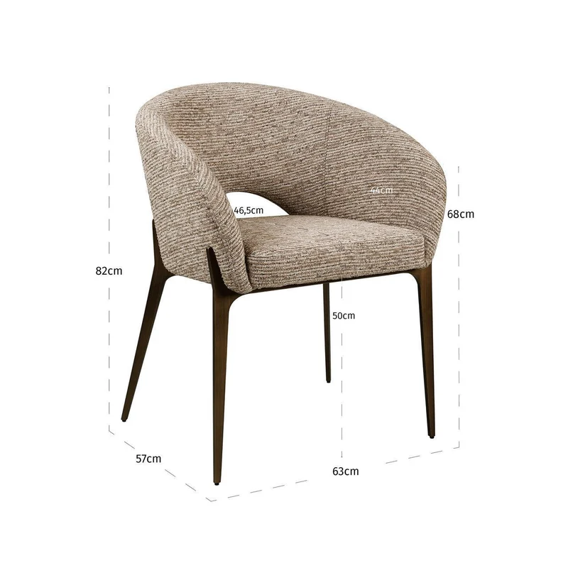 Richmond Interiors Esszimmerstuhl Kenzi mocca linear fire retardant