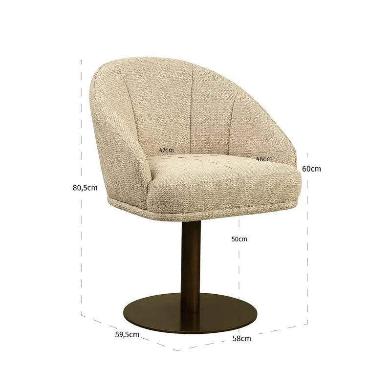 Richmond Interiors Esszimmerstuhl Beverly natural fancy swivel