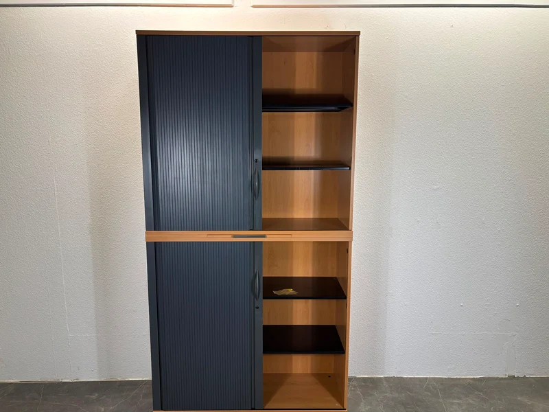 Steelcase Sideboard Buche / Anthrazit 3/6OH